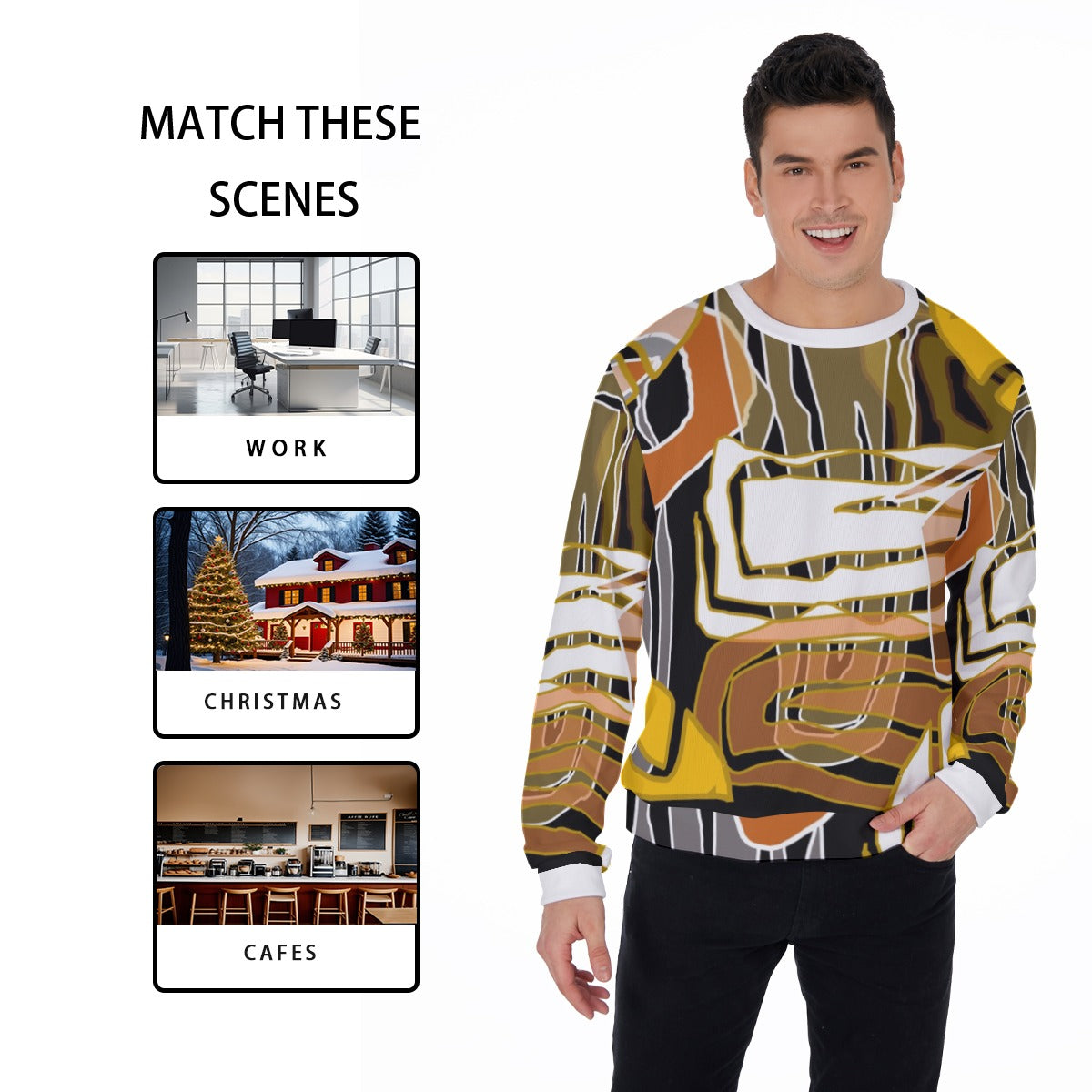 All-Over Print Men's Sweater
