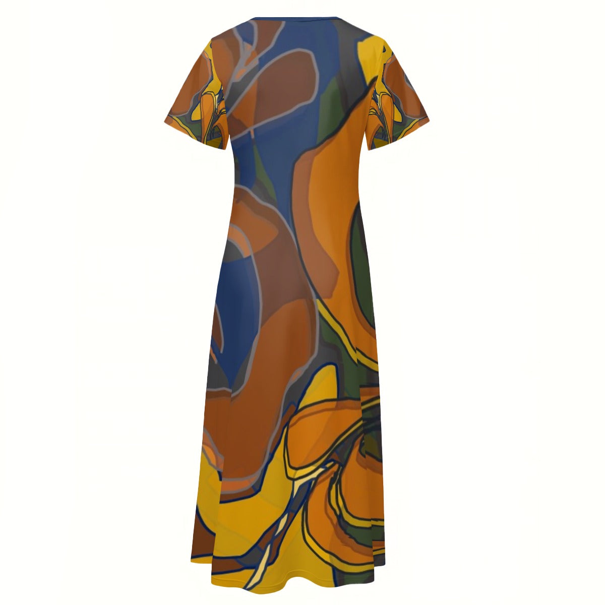 All-Over Print Women's V-neck Dress With Side Slit