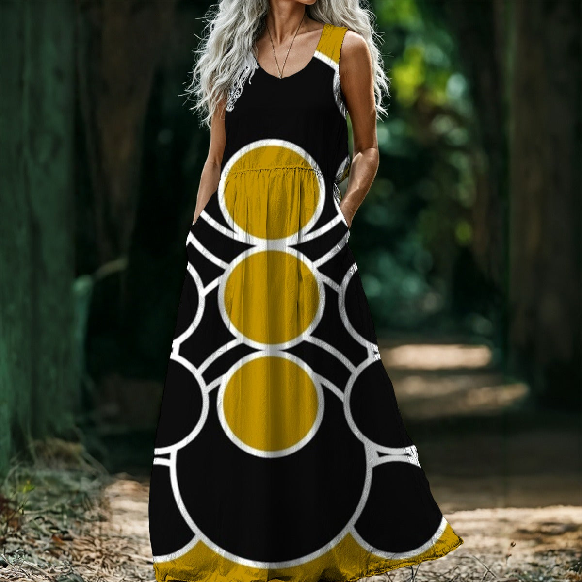 All-Over Print Women’s Sleeveless Maxi Dress