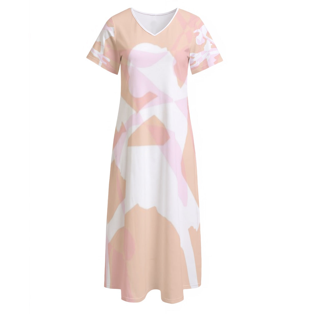 All-Over Print Women's V-neck Dress With Side Slit